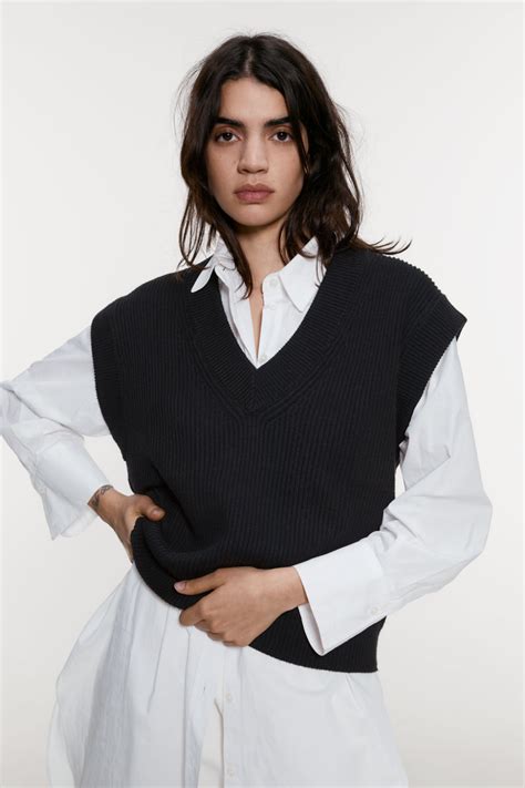 gilet en maille oversize zara